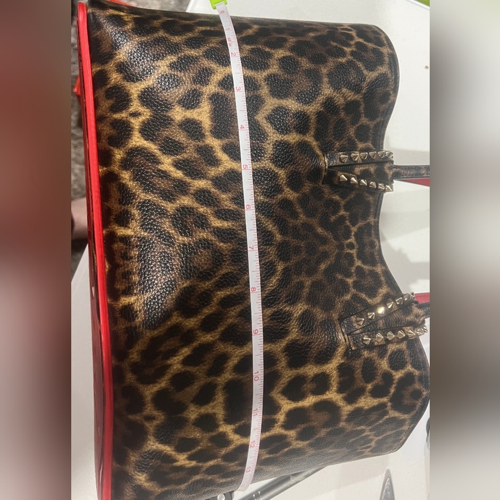 Christian Louboutin Cabata Small Leopard-Print Tote Bag With Pouch  Dustbag - Picture 8 of 16